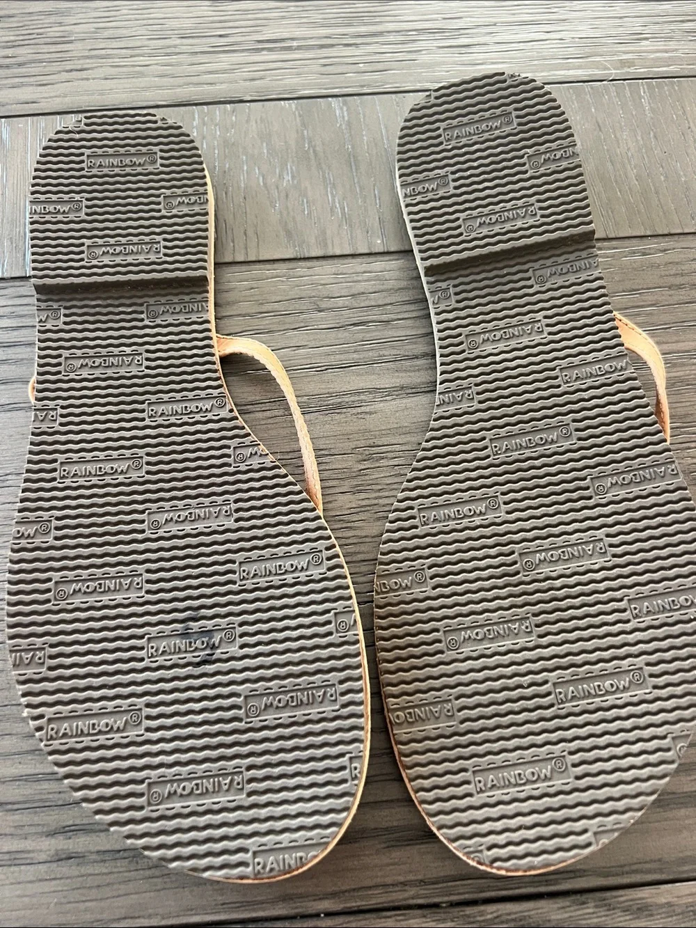 Rainbow Tan Suede Flip Flop Sandals NWT
